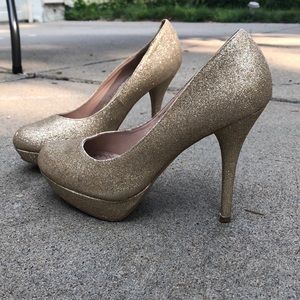 Gold sparkle shoes